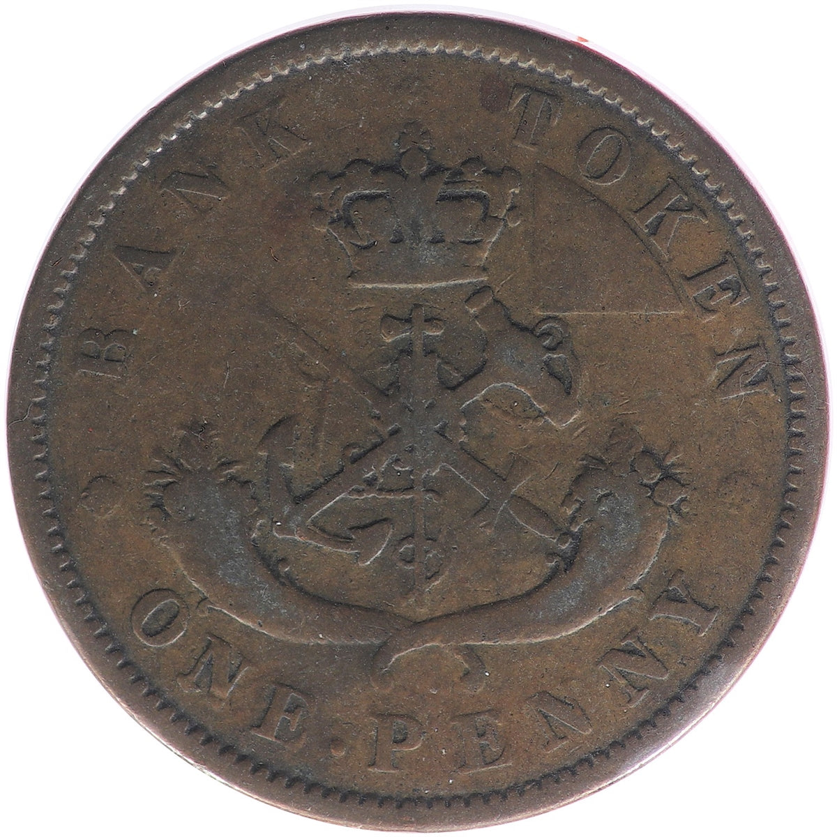 PC-6B4 1852 Province of Canada, Bank of Upper Canada Penny Token G-VG (G6)