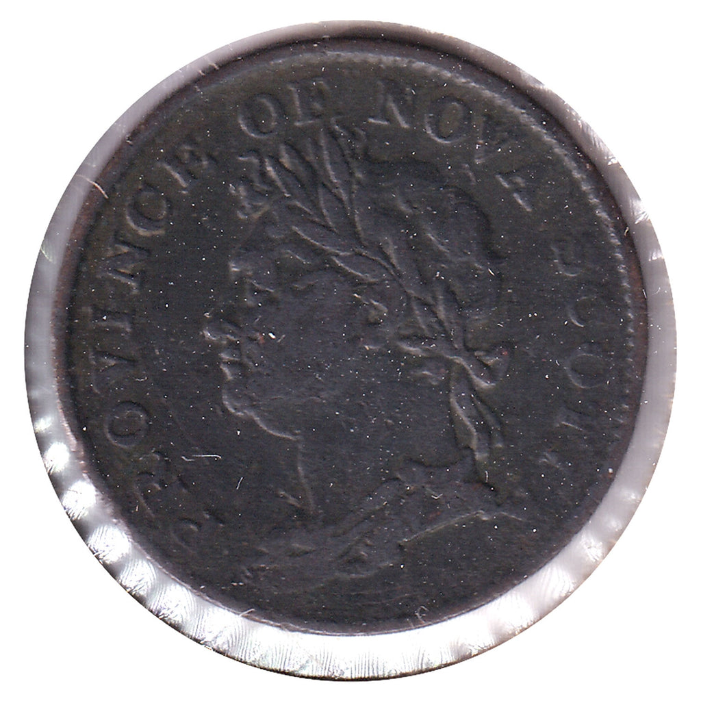 NS-1C1 1824 Nova Scotia Thistle, 1/2 Penny Bank Token, F-VF (F15) $