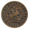 PC-6B5 1852 Province of Canada, Bank of Upper Canada Penny Token F-VF (F15)