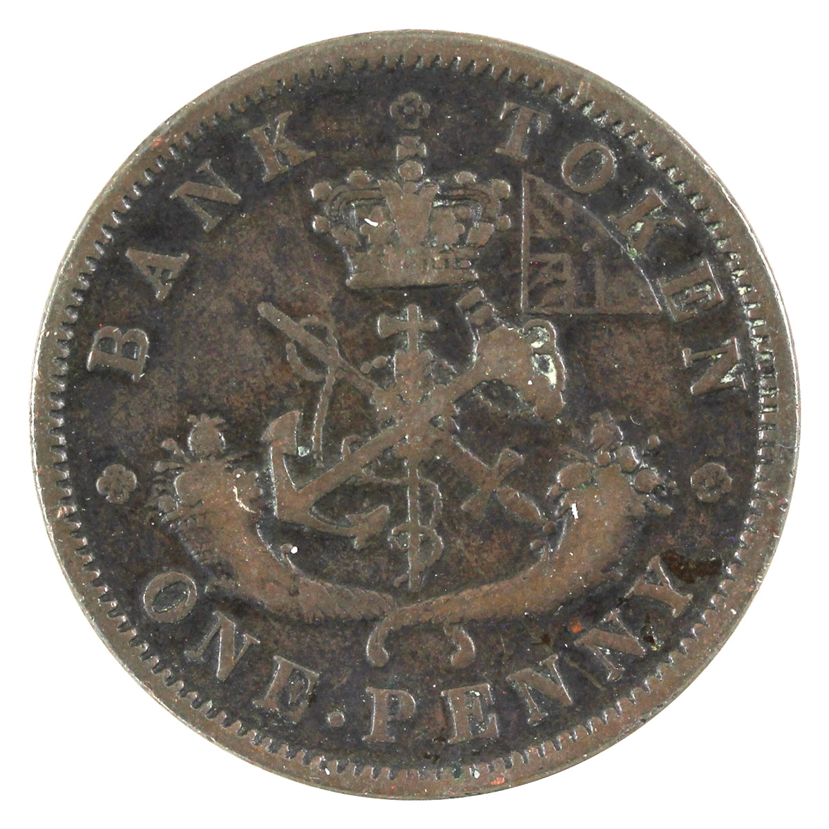 PC-6C1 1854 Province of Canada, Bank of Upper Canada Penny Token VG-F (VG10)