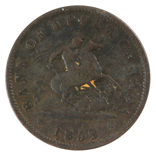 PC-6D 1857 Province of Canada, Bank of Upper Canada Penny Token Very Good (VG8)