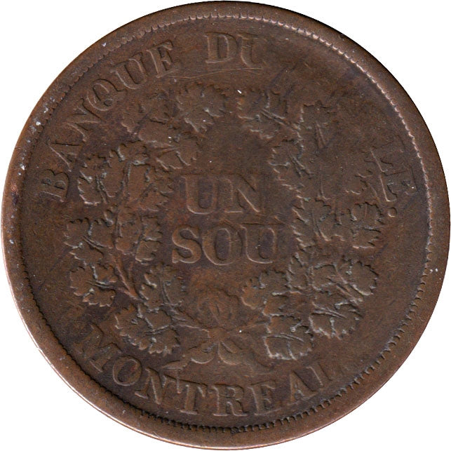 LC-5A3 (1838)  Lower Canada Banque du Peuple, Montreal Un Sou G-VG (G6)