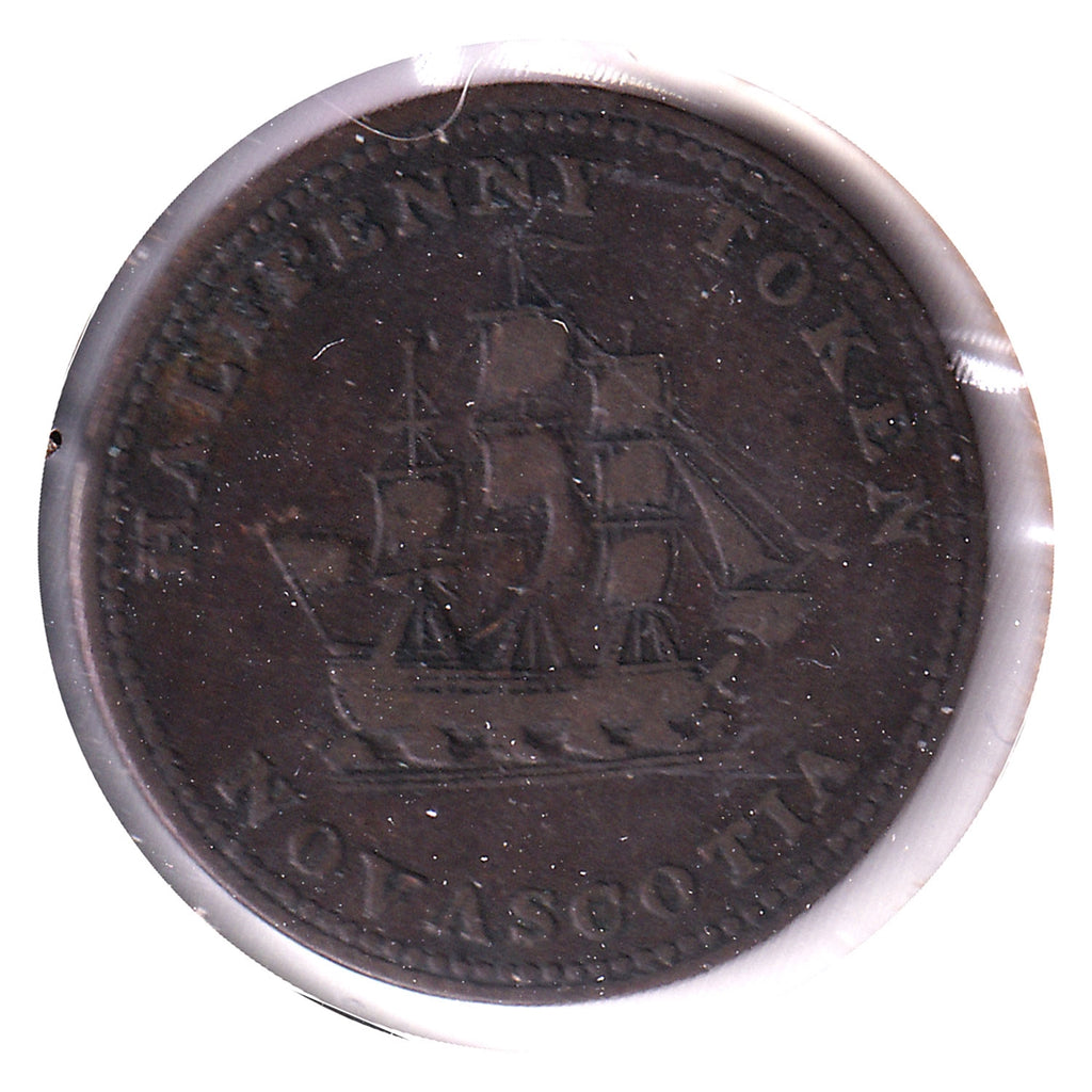 NS-11A1 1815 Nova Scotia Starr & Shannon Halifax Half Penny Token F-VF (F15)