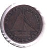 UC-9A2 1820 Upper Canada Points Between DA Commercial Change Half Penny Token G-VG (G6)