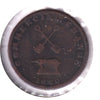 UC-9A2 1820 Upper Canada Points Between DA Commercial Change Half Penny Token G-VG (G6)