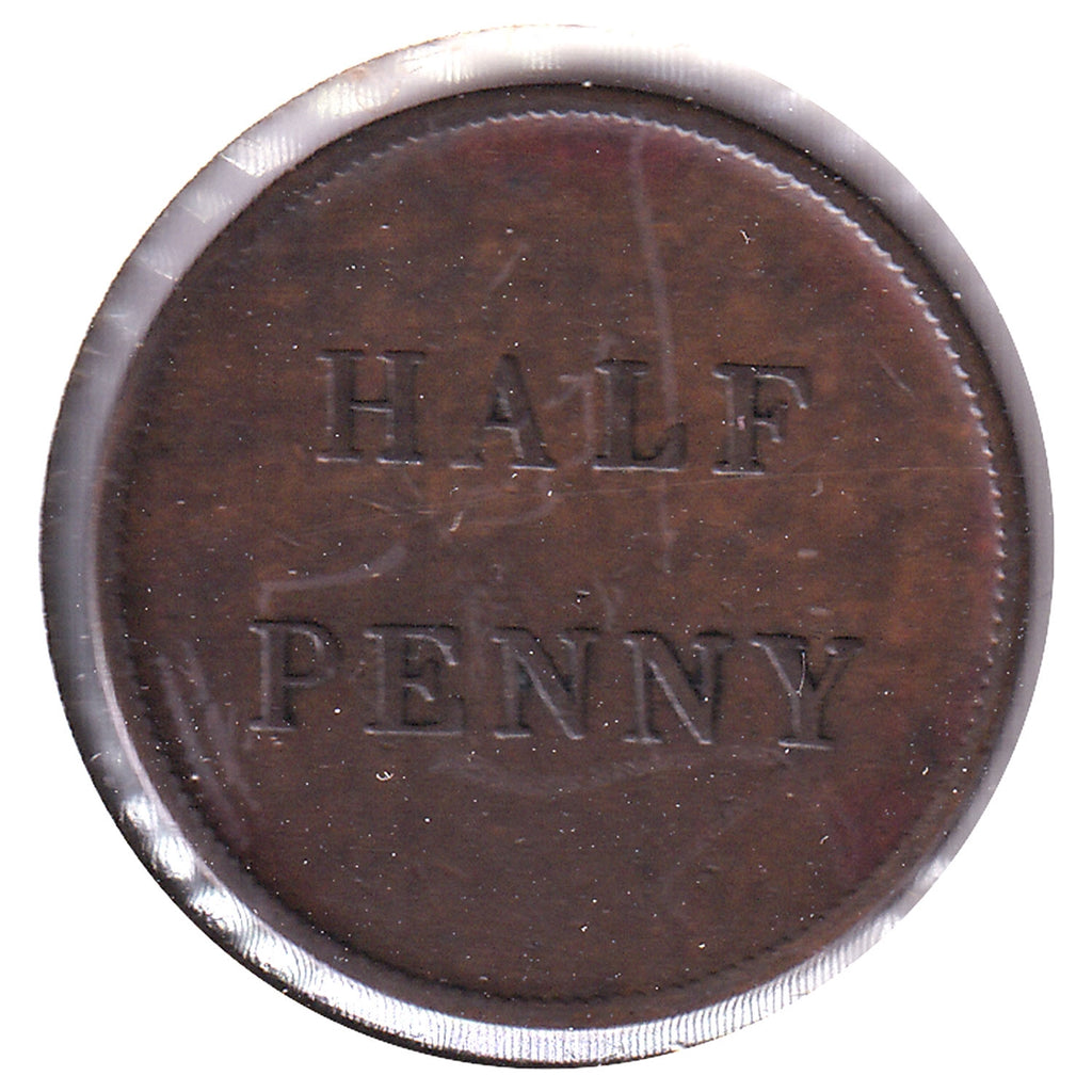 LC-13B 1841 Lower Canada Half Penny, Bank Token, F-VF (F15)