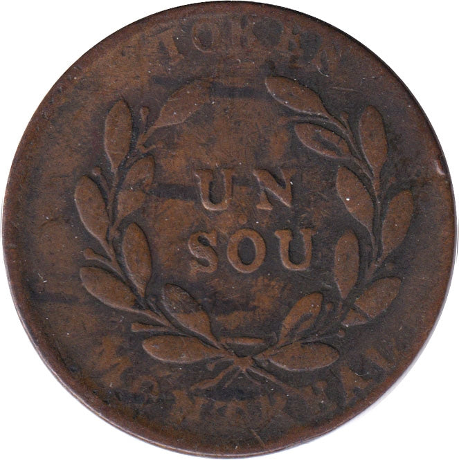 LC-41A1 No Date Lower Canada, Montreal Un Sou, Bank Token, Very Good (VG8)