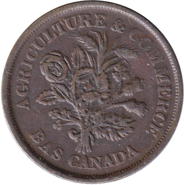 LC-5A5 No Date (1838) Lower Canada, Banque du Peuple Montreal Un Sou F-VF (F-15)