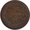 LC-27A1 No Date Lower Canada, Un Sou, Bank Token, Very Good (VG-8)