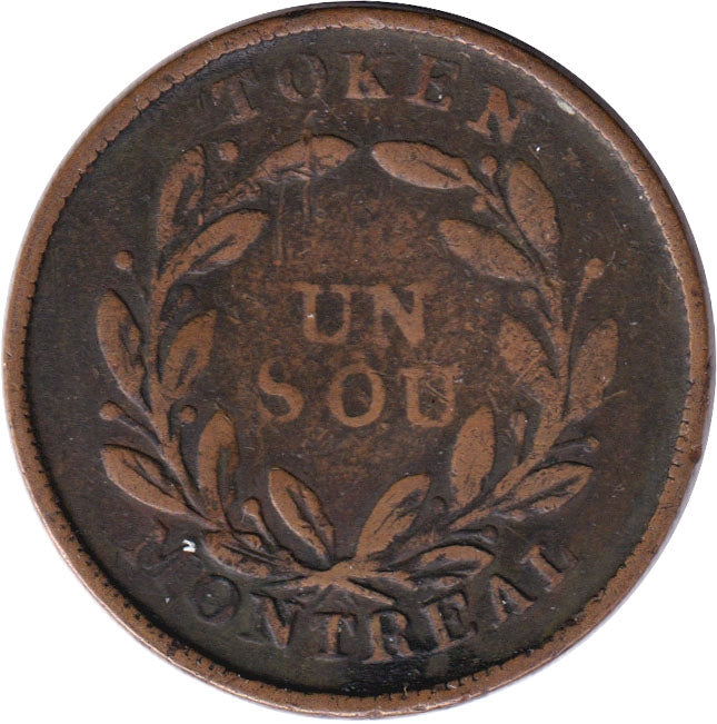 LC-31B1 No Date Lower Canada, Un Sou, Bank Token, VG-F (VG10)