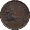 PC-3 1852 Province of Canada Quebec Bank Half Penny Token EF-AU $
