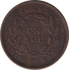 LC-31C No date Lower Canada Un Sou, Agriculture & Commerce Bank Token, Very Good (VG8)