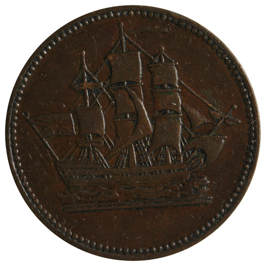 PE-10-45 No Date (1835) PEI Rotated Die Ships & Colonies Token Extra Fine (EF-40) $