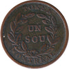 LC-27 No Date Lower Canada Un Sou, Agriculture & Commerce Bank Token, Fine (F12)