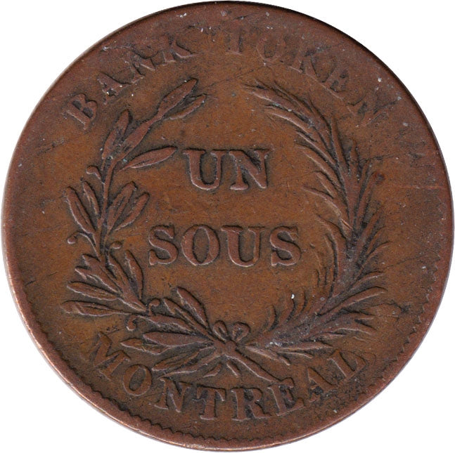 LC-2A3 No Date (1835) Lower Canada Un Sou, Trade & Agriculture Bank Token, VF-EF (VF30)