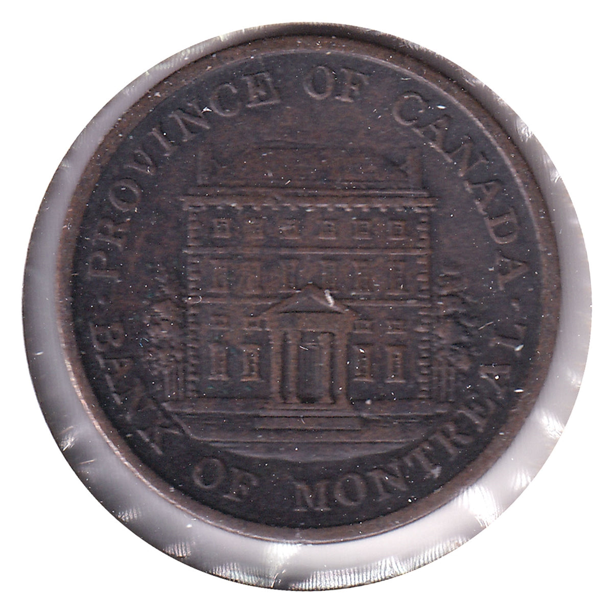 PC-1A3 1842 Province of Canada, Bank of Montreal 1/2 Penny Bank Token, F-VF (F15)