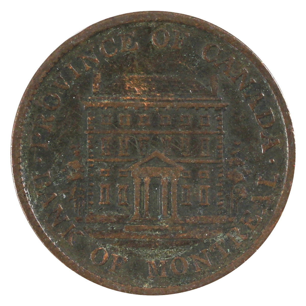 PC-1A3 1842 Province of Canada Bank of Montreal Half Penny Bank Token, Very Fine (VF20)