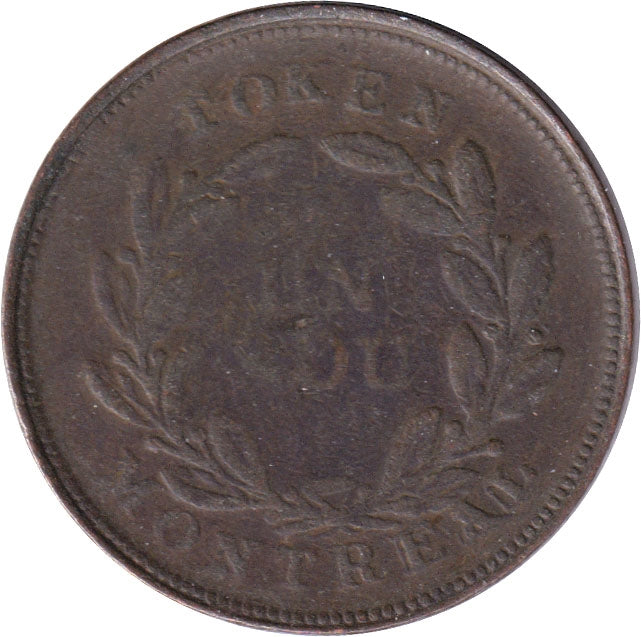 LC-32B No Date Lower Canada Un Sou, Agriculture & Commerce Bank Token, VG-F (VG10)