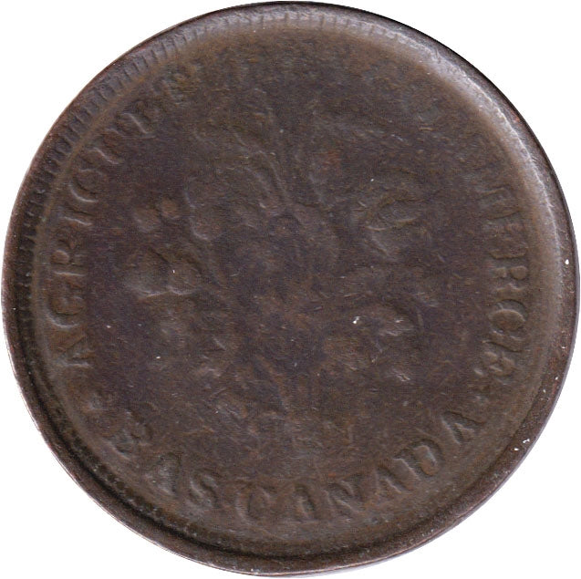 LC-32B No Date Lower Canada Un Sou, Agriculture & Commerce Bank Token, VG-F (VG10)
