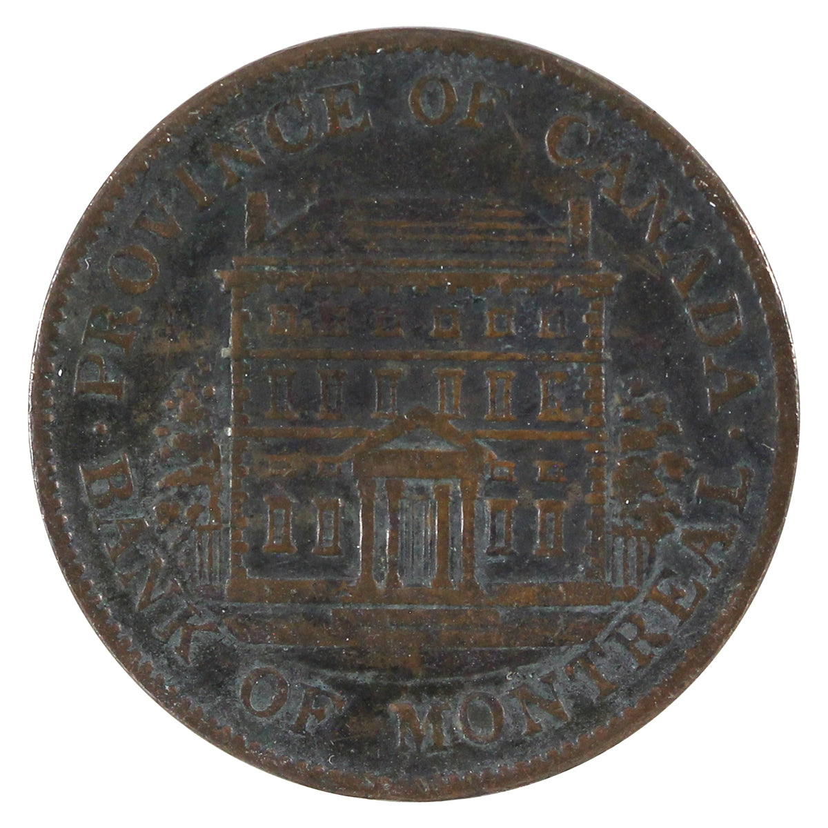 PC-1B1 1844 Province of Canada Bank of Montreal Half Penny Token Very Fine (VF20)