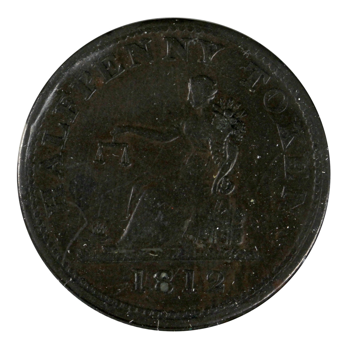 LC-46A3 1812 Lower Canada Half Penny Token VF-EF (VF30)