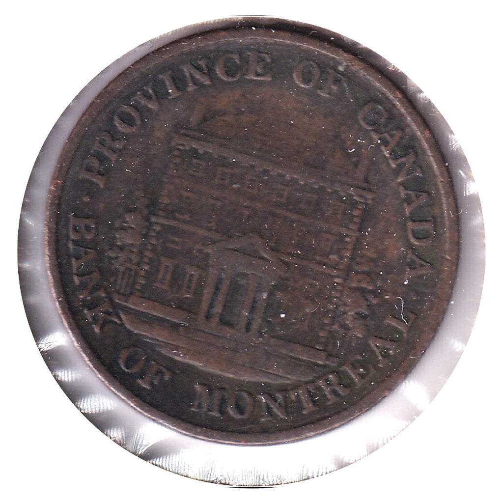 PC-1B6 1844 Province of Canada 1/2 Penny Bank Token, Fine (F12)