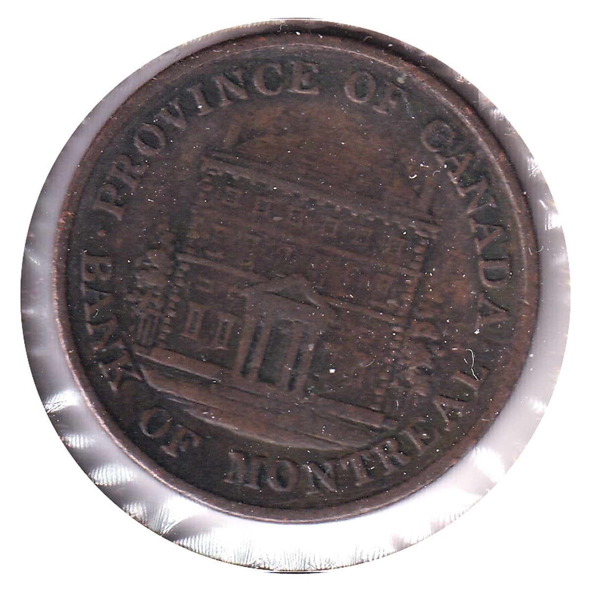 PC-1B6 1844 Province of Canada 1/2 Penny Bank Token, Fine (F12)