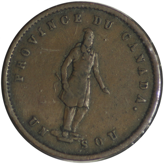 PC-3 1852 Province of Canada Quebec Bank Half Penny Token F-VF (F15)