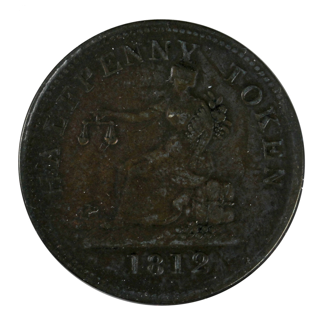 LC-48A1 1812 Lower Canada 4 Leaves 3 Daisies Tiffin Half Penny Token Very Fine (VF20)