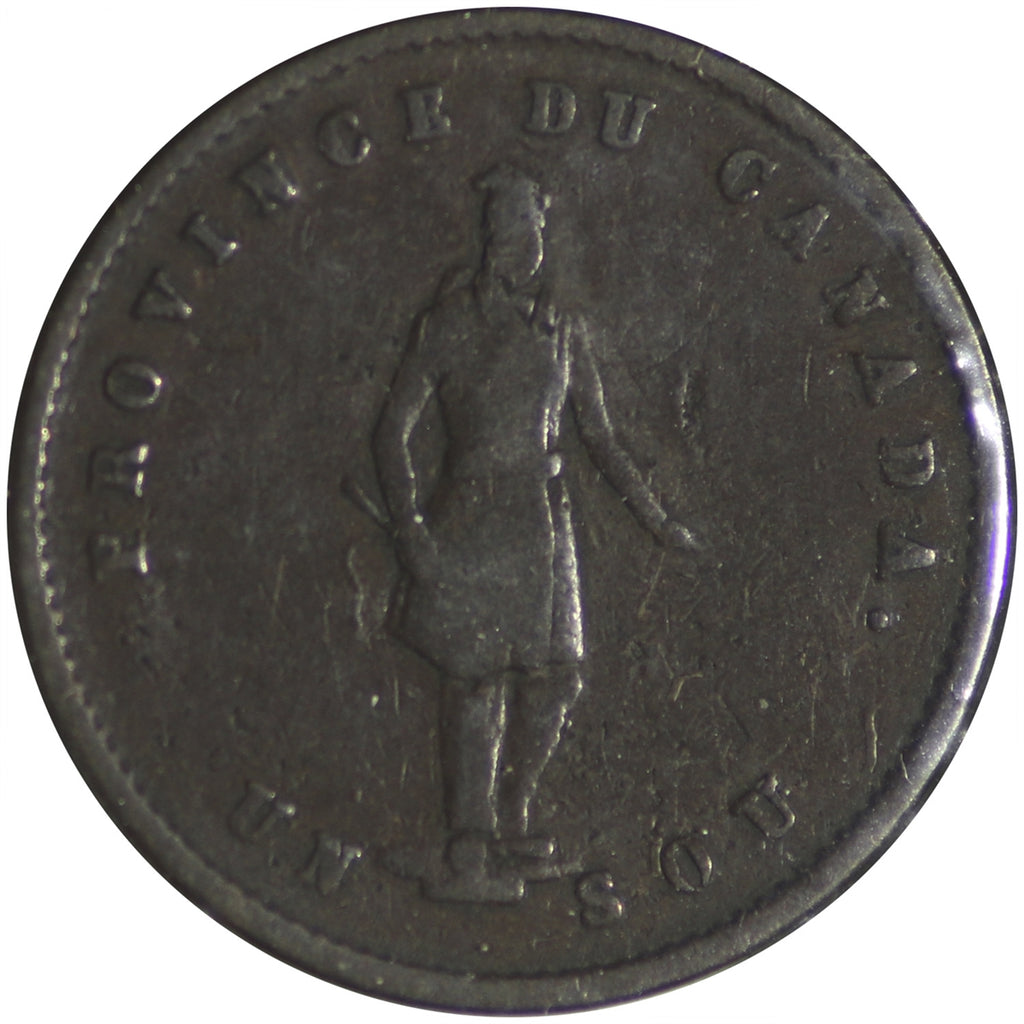 PC-3 1852 Province of Canada Quebec Bank Half Penny Token VG-F (VG10)