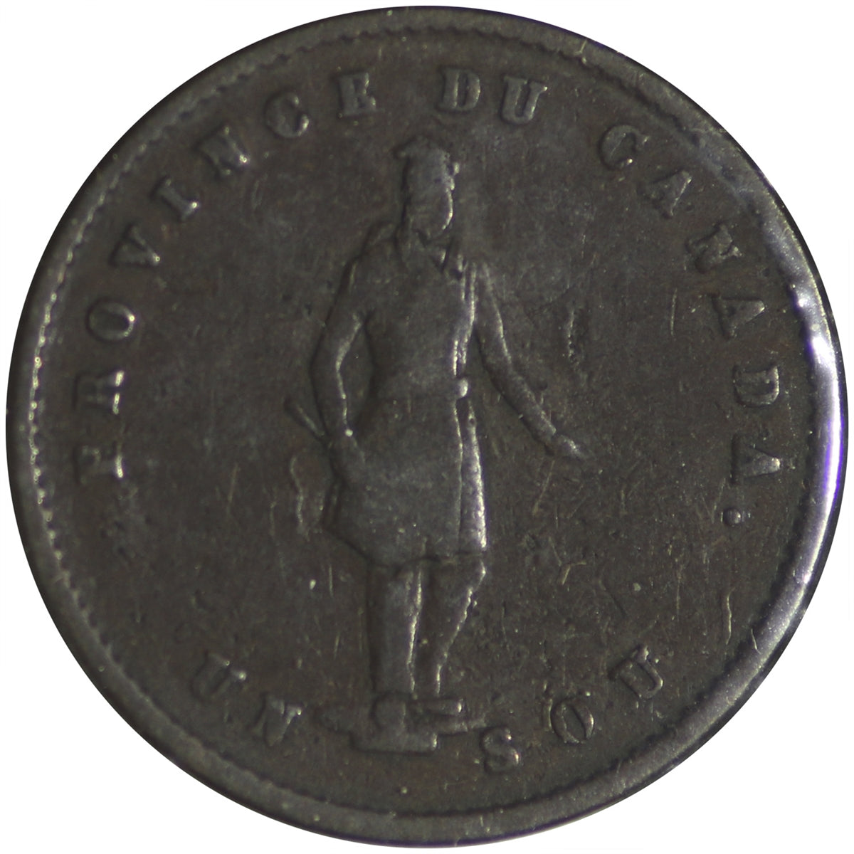 PC-3 1852 Province of Canada Quebec Bank Half Penny Token VG-F (VG10)