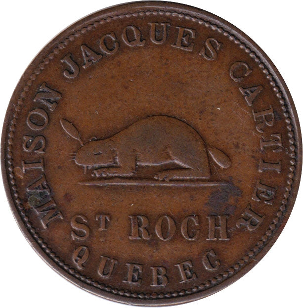 BR-571 Maison Jacques Carties St. Roch Quebec Penny Bank Token, F-VF (F15)