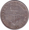BR-859 1822 British Colonies 1/8 Dollar Bank Token, Very Fine (VF20)