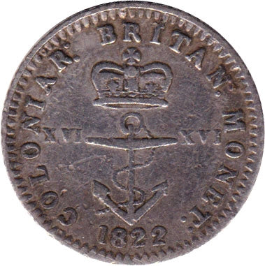BR-860 1822 British Colonies 1/16 Dollar Bank Token, Very Fine (VF20) $