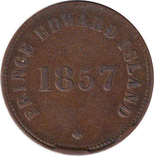PE-7C1 1857 PEI Self Government & Free Trade Half Penny Token Fine (F12)