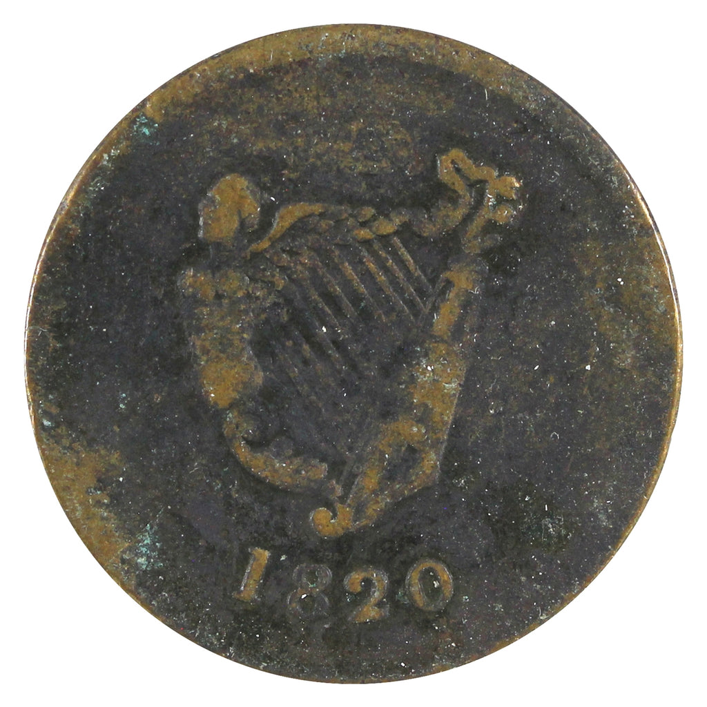 LC-60E2 1820 Lower Canada Bust & Harp Nine Strings, Brass Token Extra Fine (EF40)
