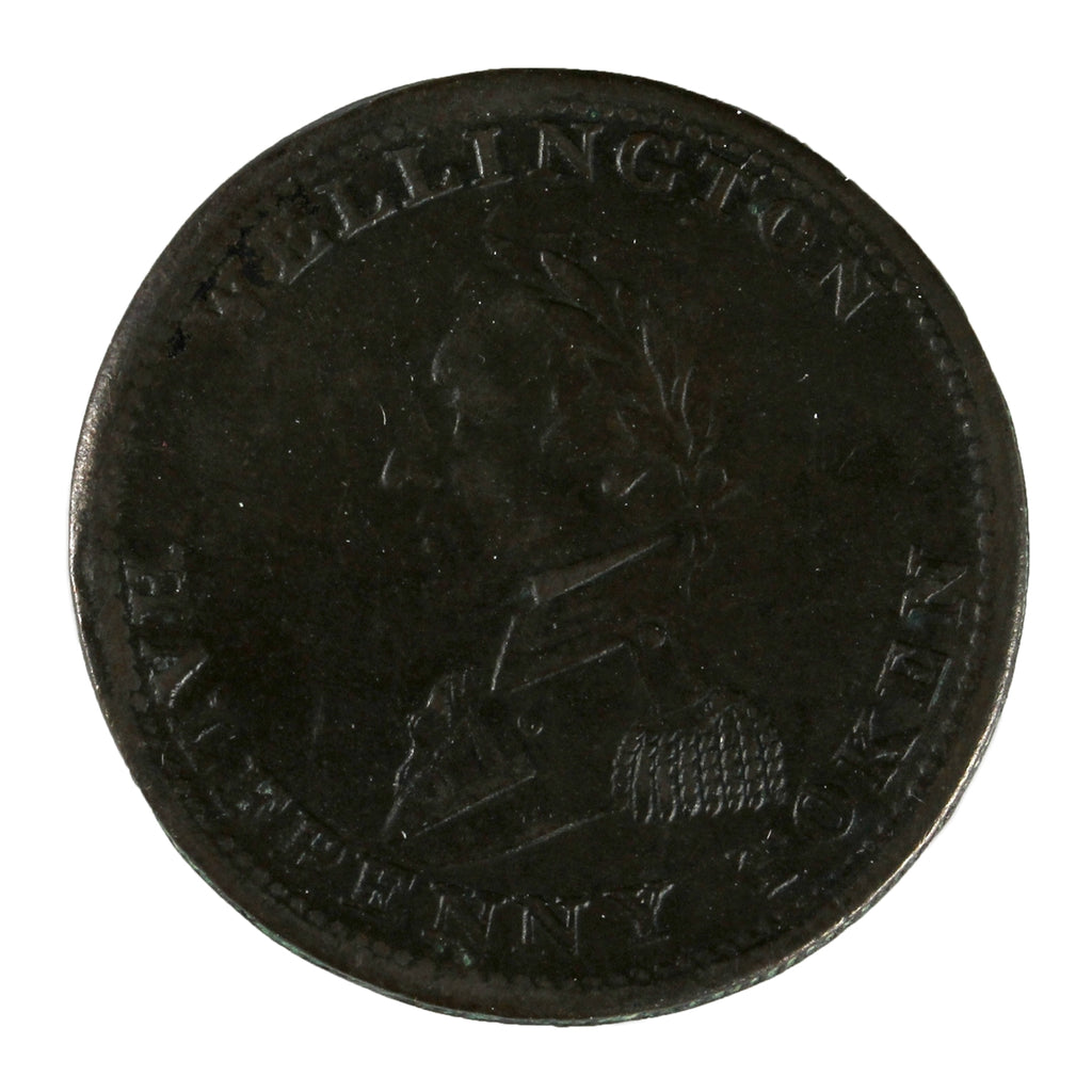 WE-8A3 1814 Wellington Half Penny Token Extra Fine (EF40) $