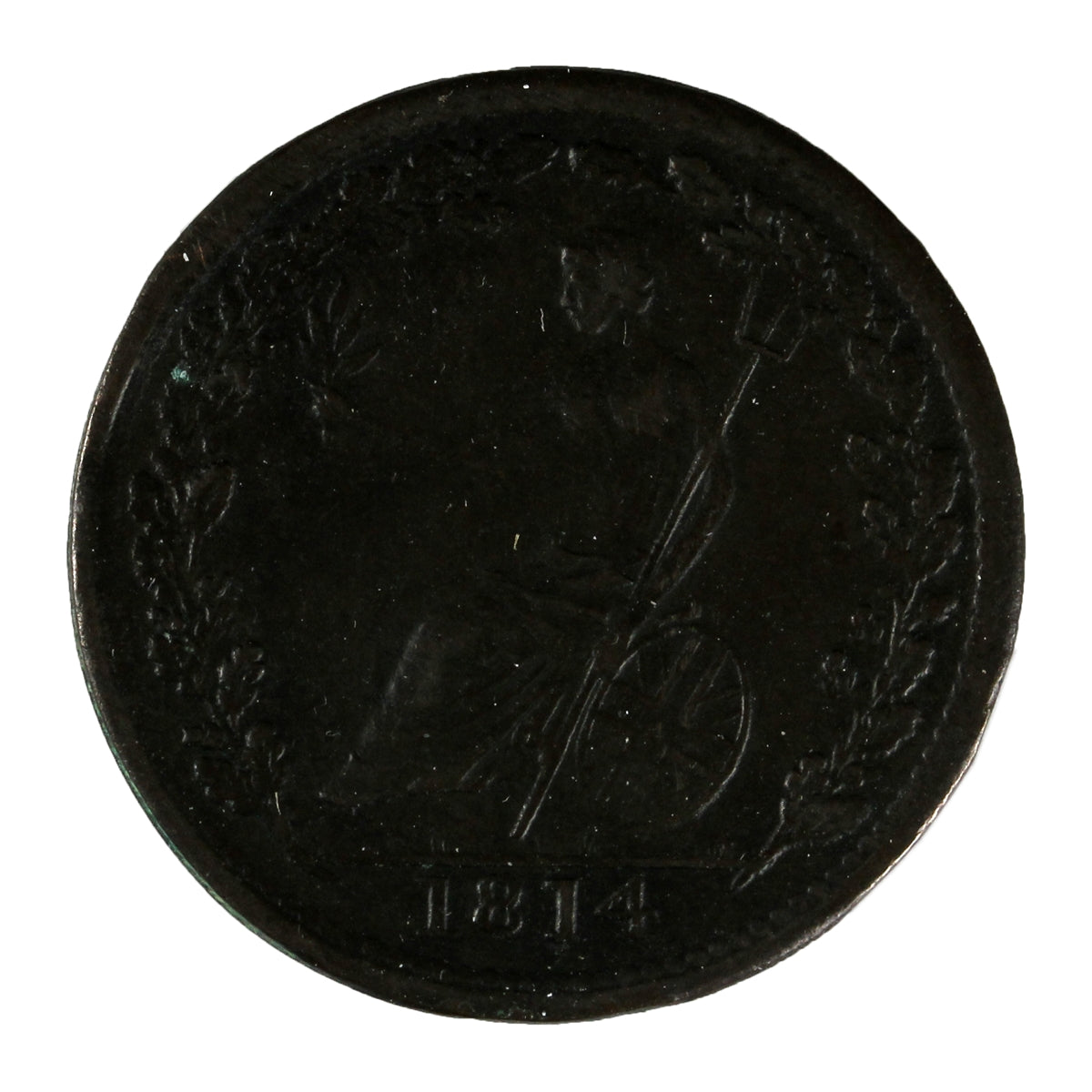 WE-8A3 1814 Wellington Half Penny Token Extra Fine (EF40) $