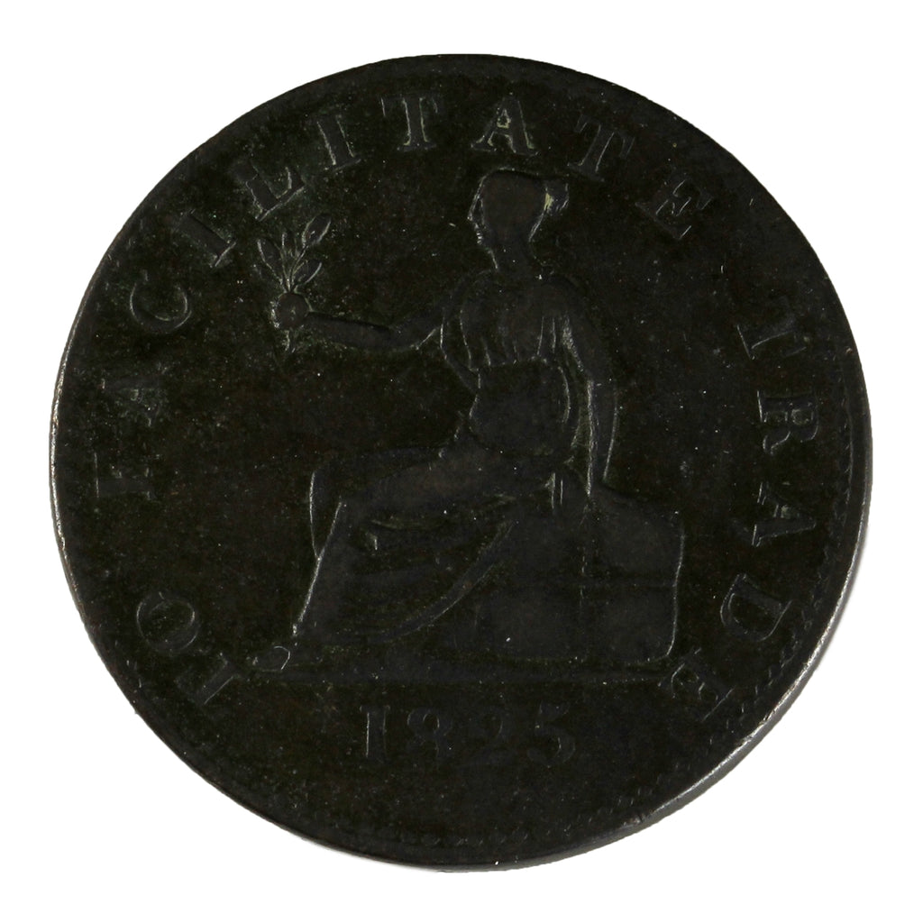 BR-993 1825 British Colonies To Facilitate Trade Half Penny Token VF-EF (VF30) $