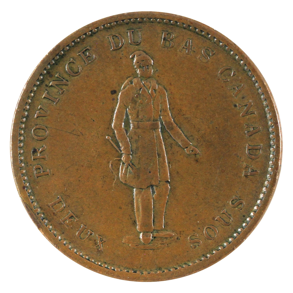 LC-9B2 1837 Lower Canada Quebec Bank One Penny Token Extra Fine (EF40) $
