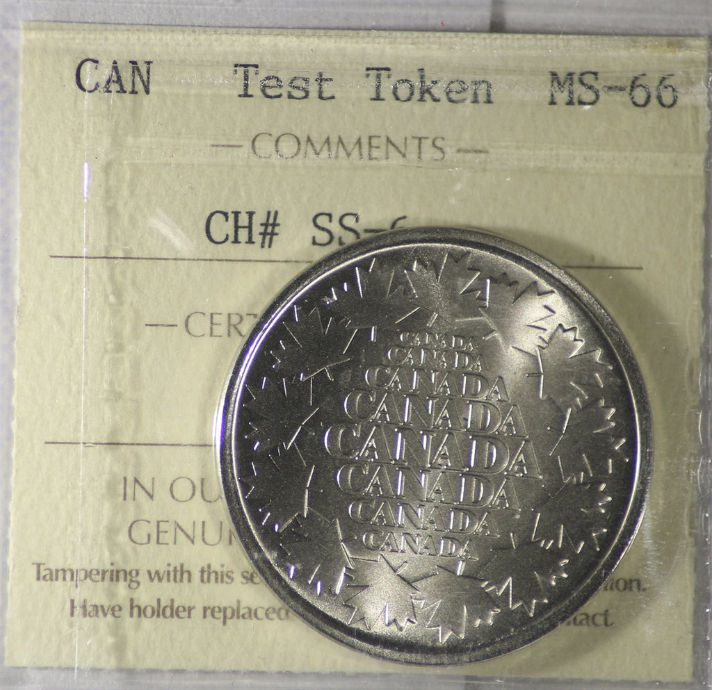 (1999) Canada Test Token ICCS Certified MS66 CH# SS-6