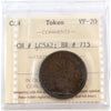 LC-5A2 (1836) Lower Canada Un Sou ICCS Certified VF20 BR# 715