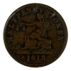 LC-48A2 1812 Lower Canada 2 Leaves 3 Daises Copper Tiffen Half Penny Token VF-EF (VF30)