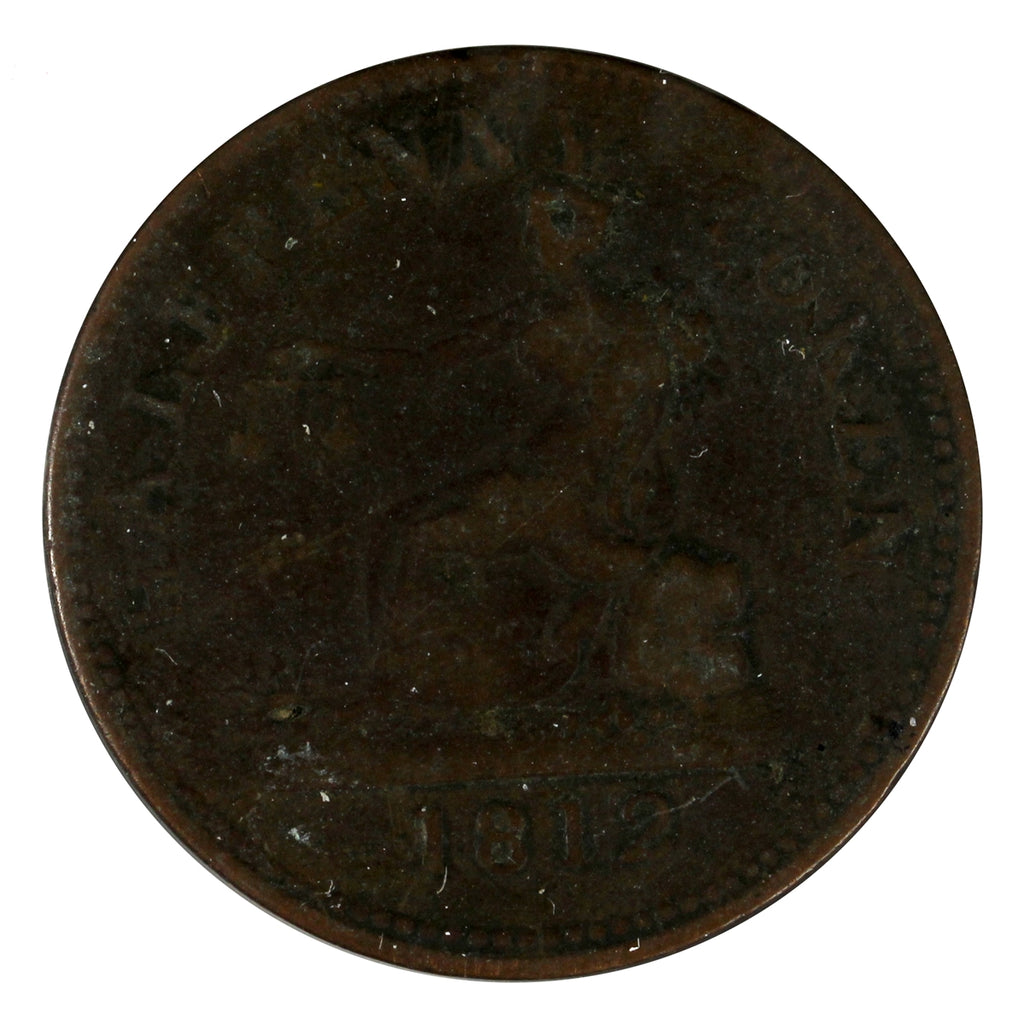 LC-48A2 1812 Lower Canada 2 Leaves 3 Daises Tiffen Half Penny Token Very Good (VG8)