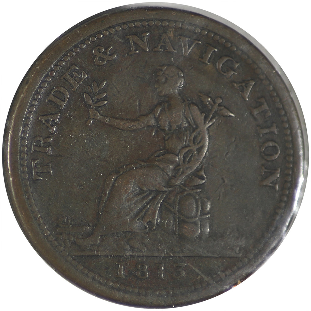 NS-20A1 1813 Nova Scotia Trade & Navigation Penny Token VF-EF (VF30)