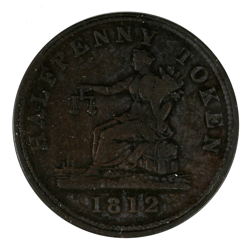 LC-48A2 1812 Lower Canada 2 Leaves 2 Daises Tiffen Half Penny Token Very Fine (VF20)