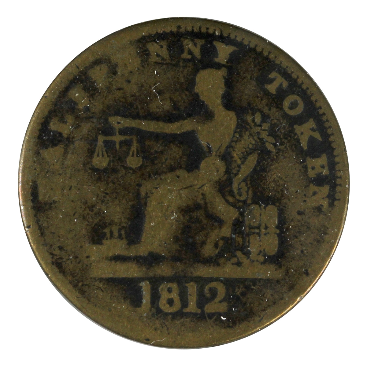 LC-48B1 1812 Lower Canada Imitation Tiffin Half Penny Token Very Good (VG8)