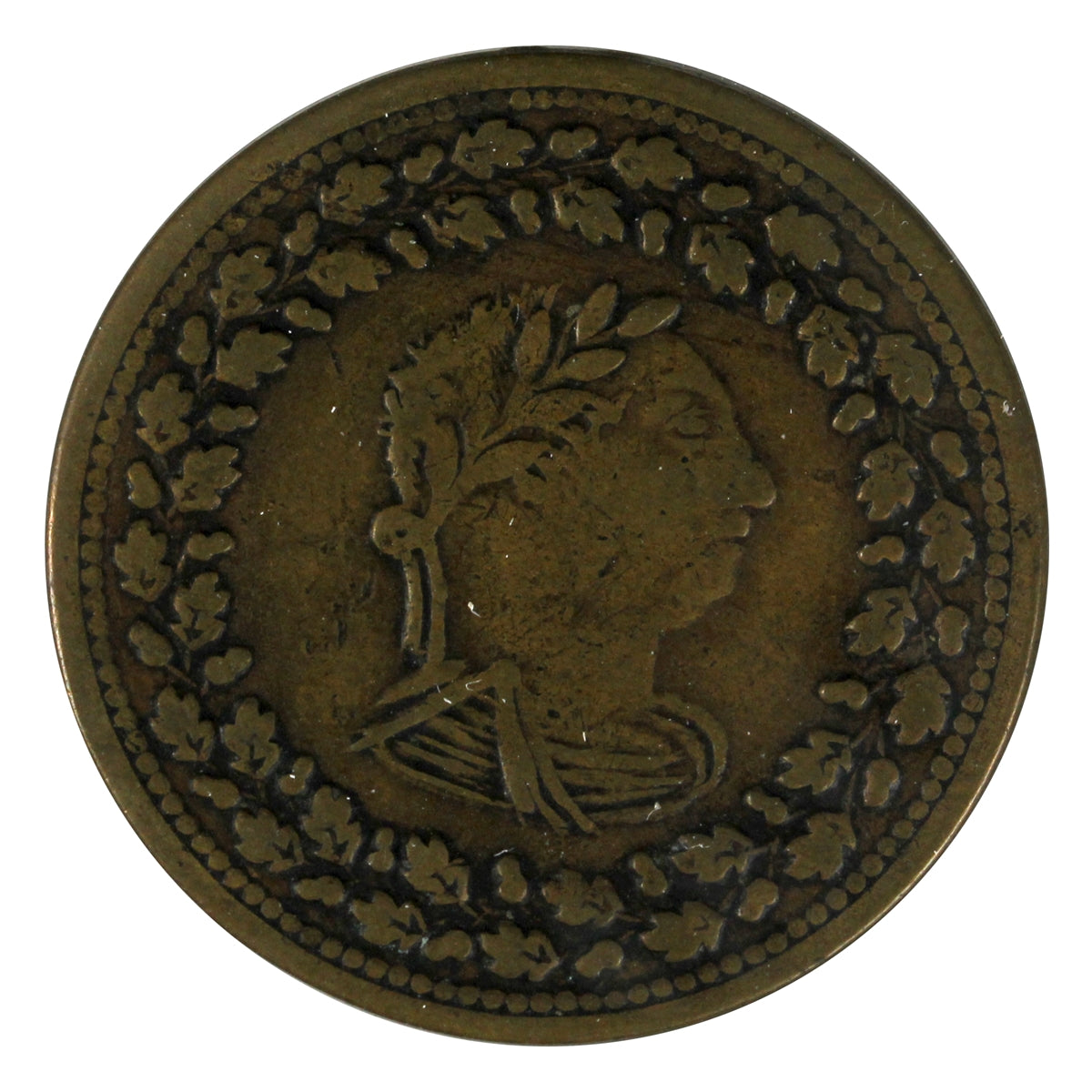 LC-48C2 1812 Lower Canada Clockwise Wreath, Tiffen Half Penny Token Very Fine (VF20)