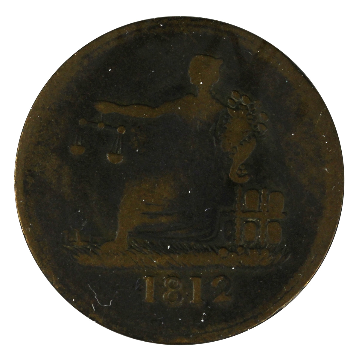 LC-48C2 1812 Lower Canada Clockwise Wreath, Tiffen Half Penny Token Very Good (VG10)