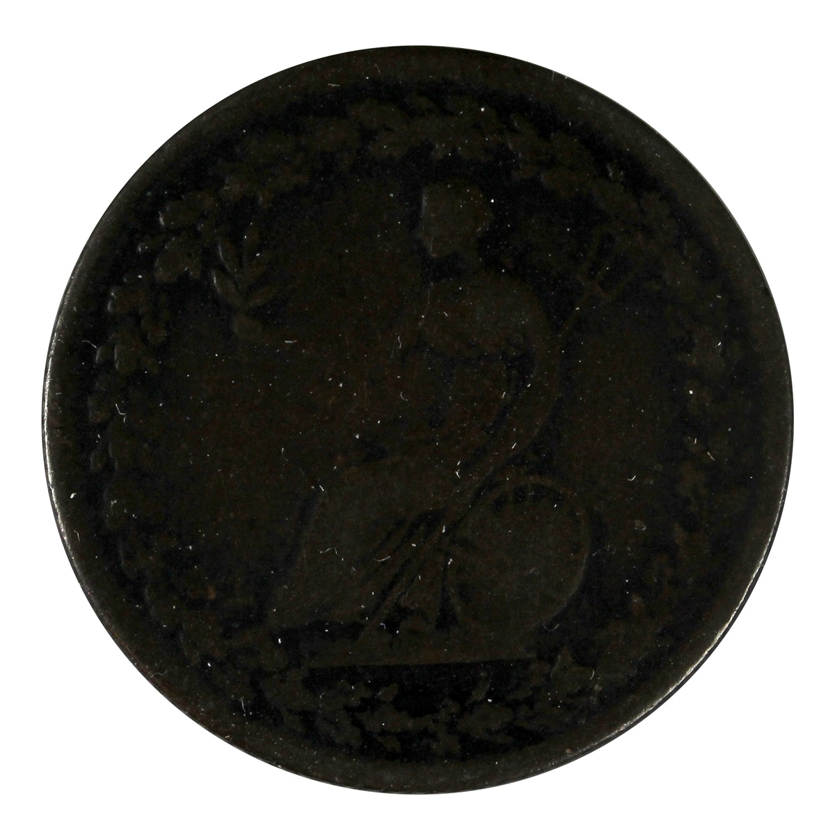 LC-54C1 1814 Lower Canada Spread Eagle Large Shield Half Penny Token Very Good (VG8)